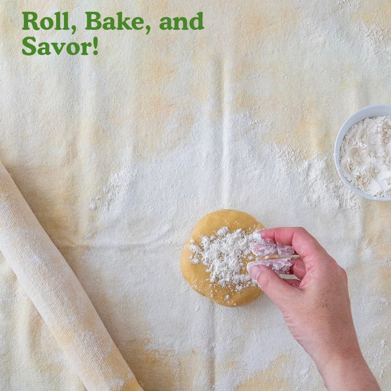 Regency Wraps Natural Pastry Cloth 20"x24" with 15â€Rolling Pin Cover, 100% Cotton for Non-stick Dough Rolling, Achieve Perfect Dough for Baked Goods. - Image 4